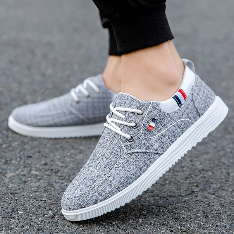 Spring Summer Men Shoes Lace Up Men's Canvas Shoes Breathable Men's Casual Flat Shoes Men Versatile Board Shoes For Men