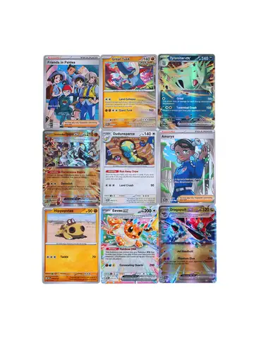 Cartão pokémon 360 peças, evolução prismática, violeta escarlate, 151 purga, faíscas, fãs da PALDEAN, impulsionador em inglês, cartão de transação de batalha