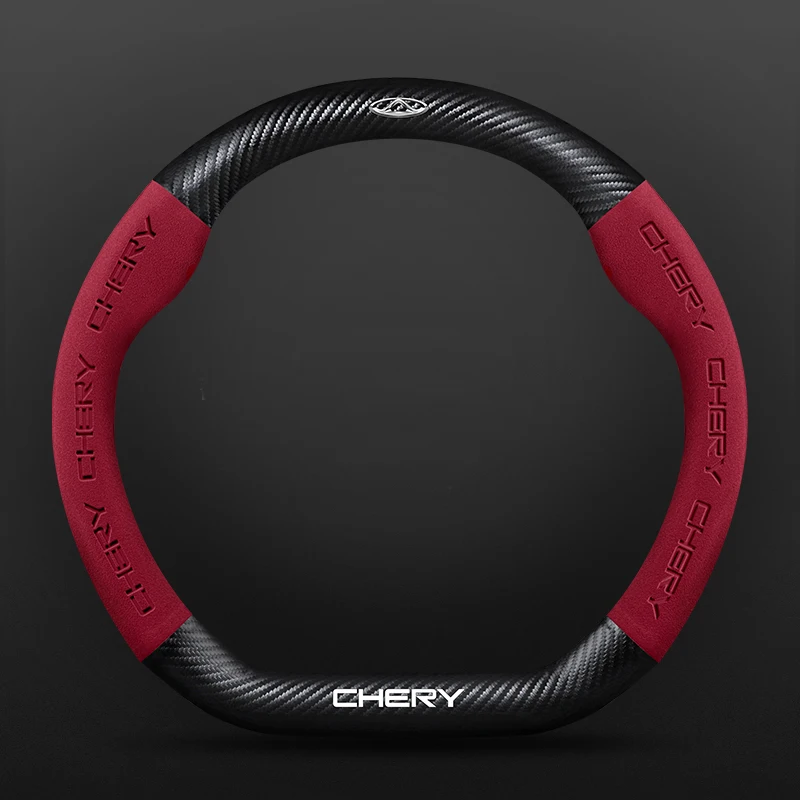 For Chery Ruihu 8 Ruihu 3 4 5 5X 4 8 Glx EQ7 Arizer non-slip car accessories 38cm car steering wheel cover suede