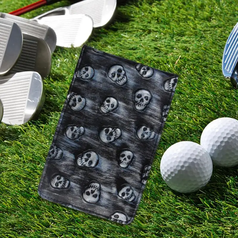 Golf Notebook Back Pocket Waterproof Yardage Book Portable Scorecard Holder Notebook With Skull Pattern For Friends Family