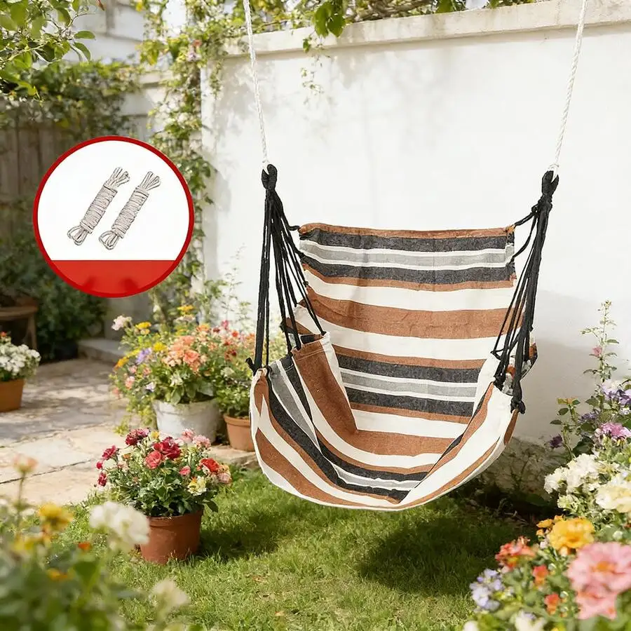 Hammock Chair Swing With Ropes - Maximum Weight Capacity 500 Lbs - Suitable For Any Indoor Or Outdoor Space Unwind In Your Hammo