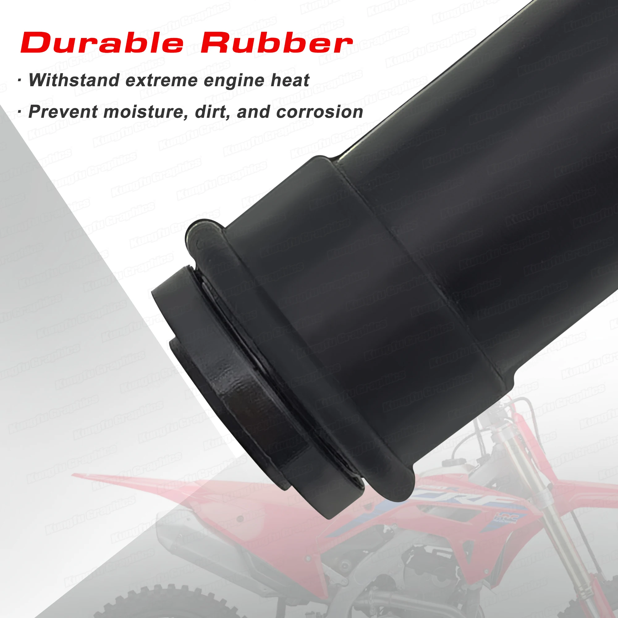 Resistor Spark Plug Cap Boot For Dirtbike Street Vintage Bike Scooter ATV UTV Ignition Coil Cover Accessories, Black