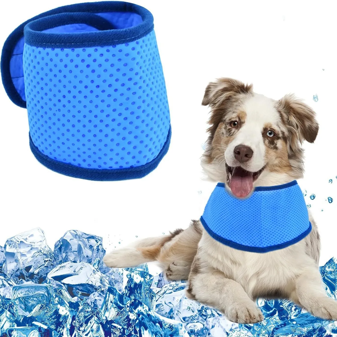 

Adjustable Dog Cooling Bandana Ice Pet Neck Wrap Instant Chill for Summer