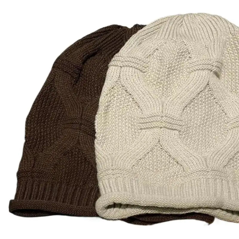 NEW Autumn Winter Rolled Edge Knitted Cap Fashion Women's Outside Sports Cold Protection Warm Beanie Hat