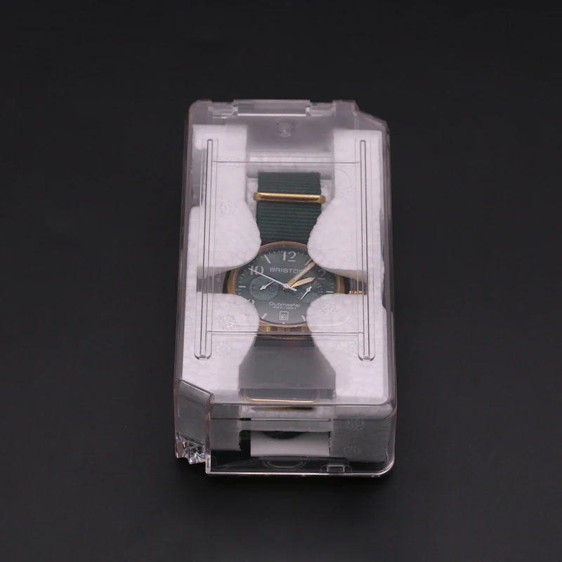 Scatola per orologi vintage da uomo; Contenitore trasparente a griglia singola per gioielli, regalo di Natale perfetto