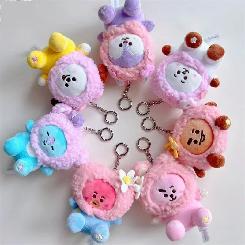Anime New CHIMMY COOKY Plush Toys Fashion Cartoon Cherry Blossom Series Plush Toys Backpack Keychain Accessories Gift for Girls