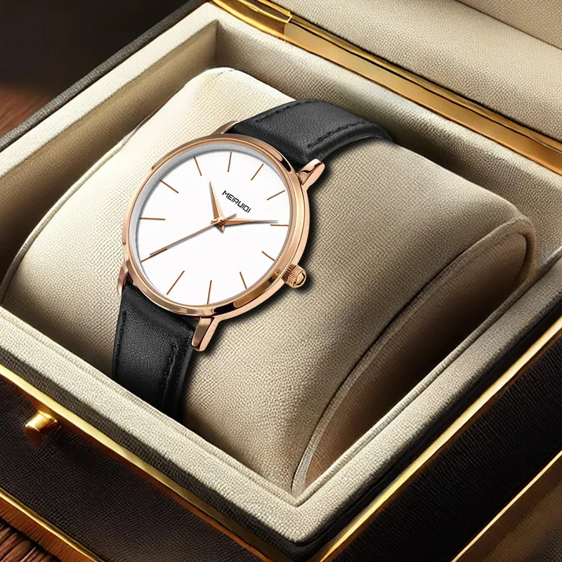 

Цельный женский черно-белый ремень из искусственной кожи, простой стиль, новая полоска, указатель для ногтей, точечный дисплей, кварцевые часы