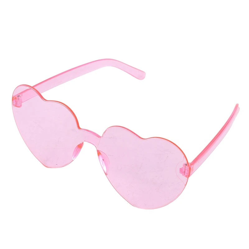 Love Shaped Sunglasses Personalized One-Piece Glasses Women's Trendy Internet Celebrity Transparent Lens Marine Glasses