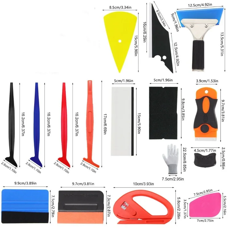 25pcs/set Car Vinyl Wrapping Tools Kit Squeegee Micro Tuck Tool Gasket Wrap Application