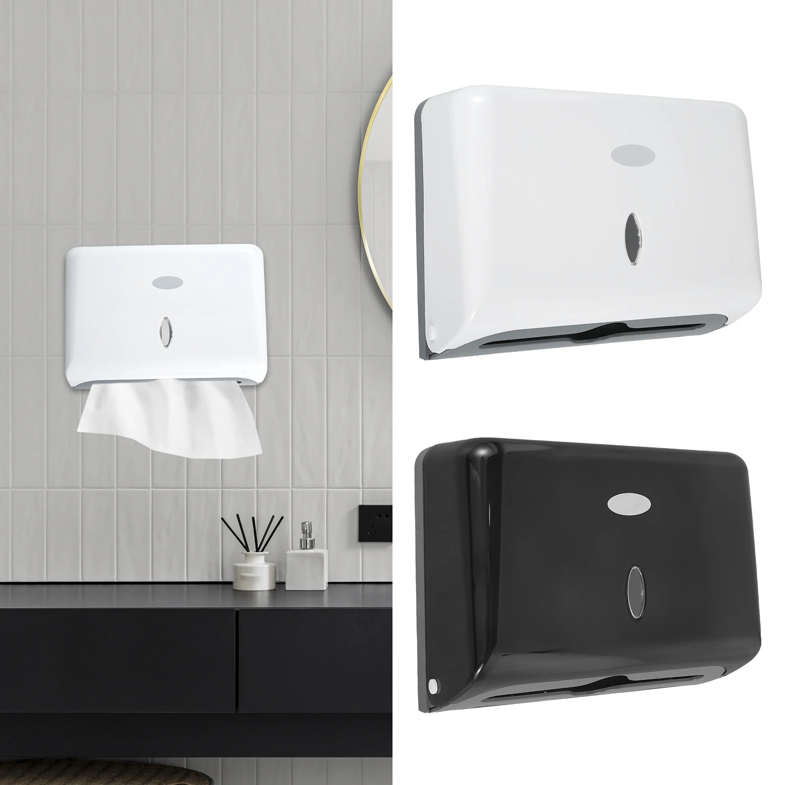 Wall Mount Toilet Paper Dispenser Punch Free Toilet Tissue Drawer Box Paper Towel Holder for Bathroom Restroom Kitchen Supplies