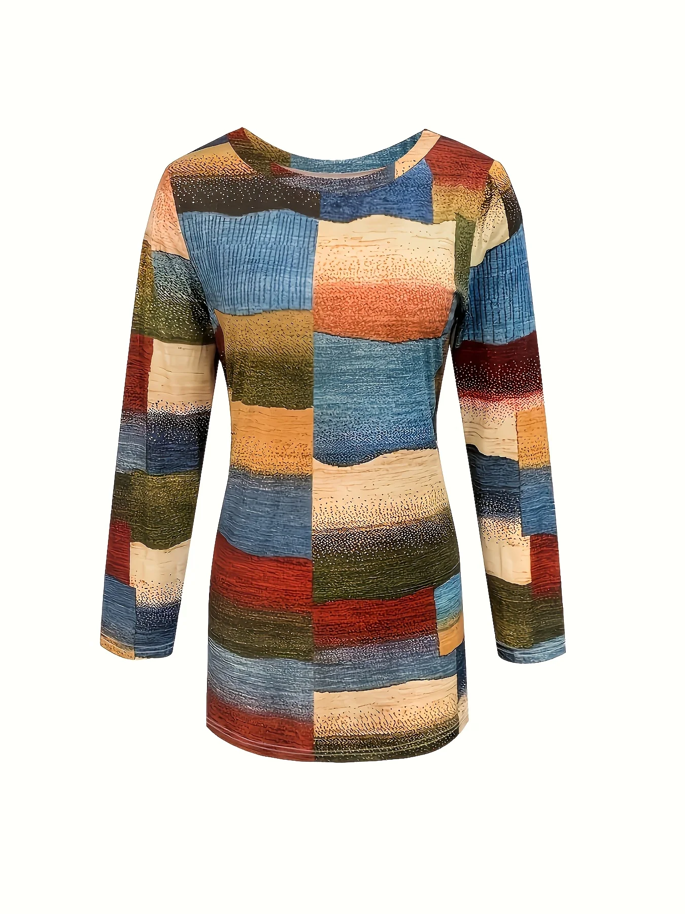 T-shirt ampia con stampa irregolare e girocollo