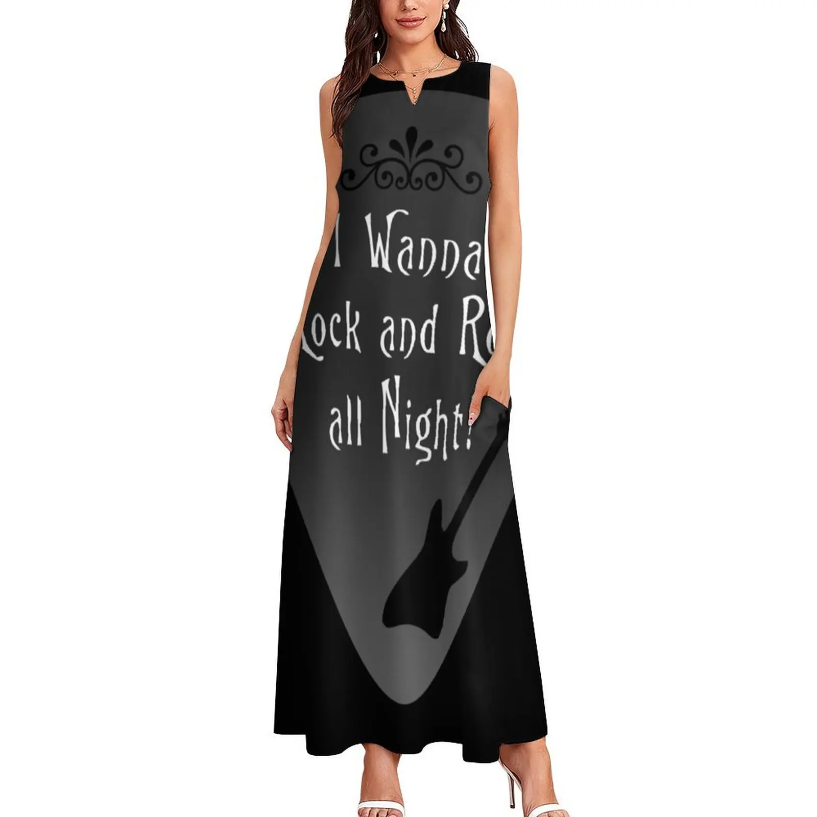 KISS - I wanna rock and roll all night Long Dress Aesthetic clothing chic and elegant evening dress