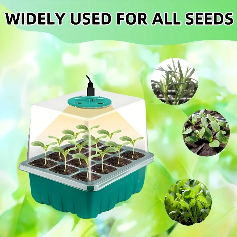 1/5 Packs Premium Seed Starter Set: Complete with Seedling Trays & Full Spectrum LED Grow Lights for Successful Plant Cultivatio