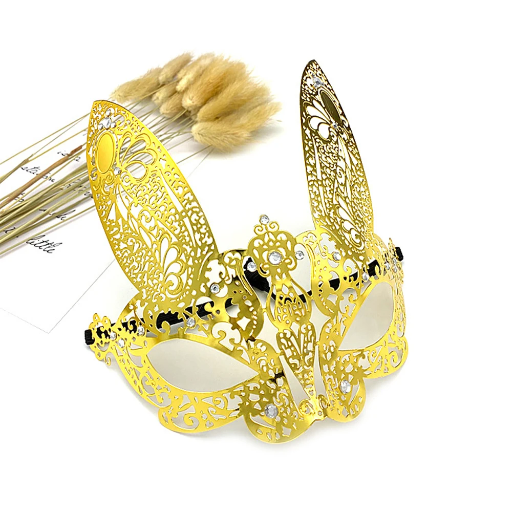 

Bunny Mask Masquerade Half Face Party Prop Halloween Alloy Kids Costumes Prom Cosplay New Years Makeup