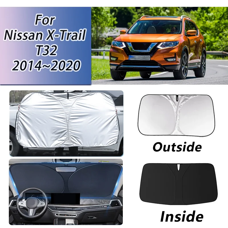 

For Nissan X-Trail T32 Accessories 2014~2020 Car Front Window Sunshade Reflector Shade Visor Windshield Cover Auto Accessories