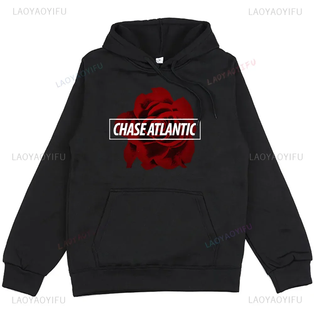 R&B Chase Atlantic Hoodie Rose Printing Sweatshirts Ropa Hombre Sudaderas Winter Streetwear Men/Women Pullovers Fashion Hooded