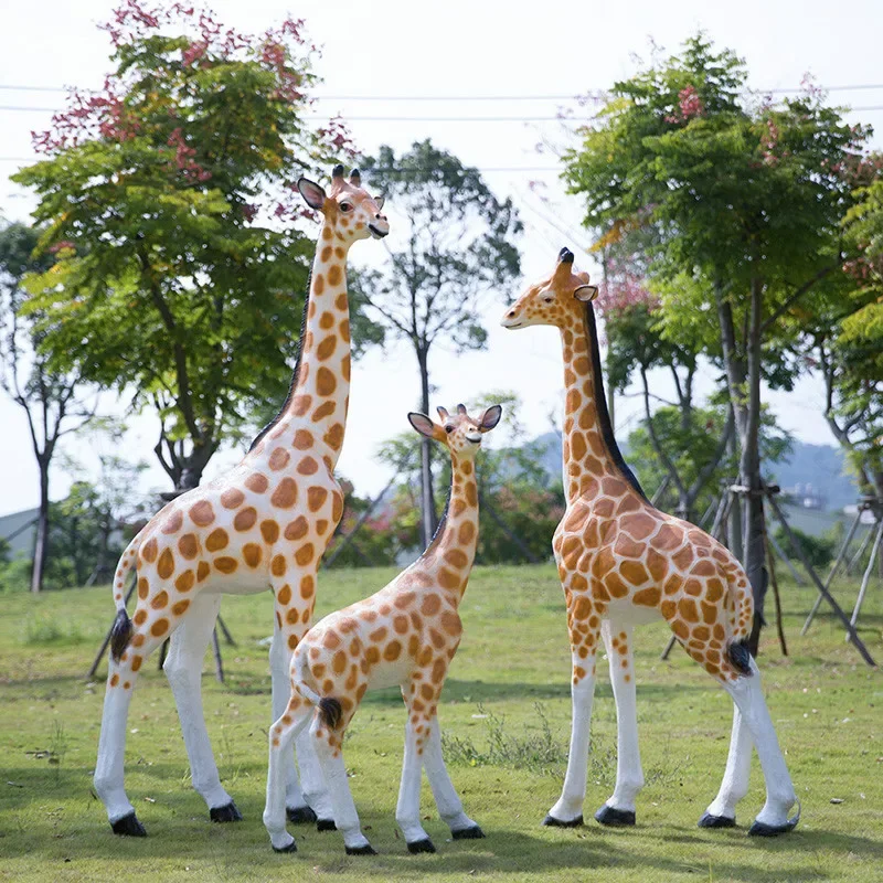 

Handmade Simulation Giraffe Sculptured Ornaments Outdoor Garden Community Courtyard Landscape Animal Decorations