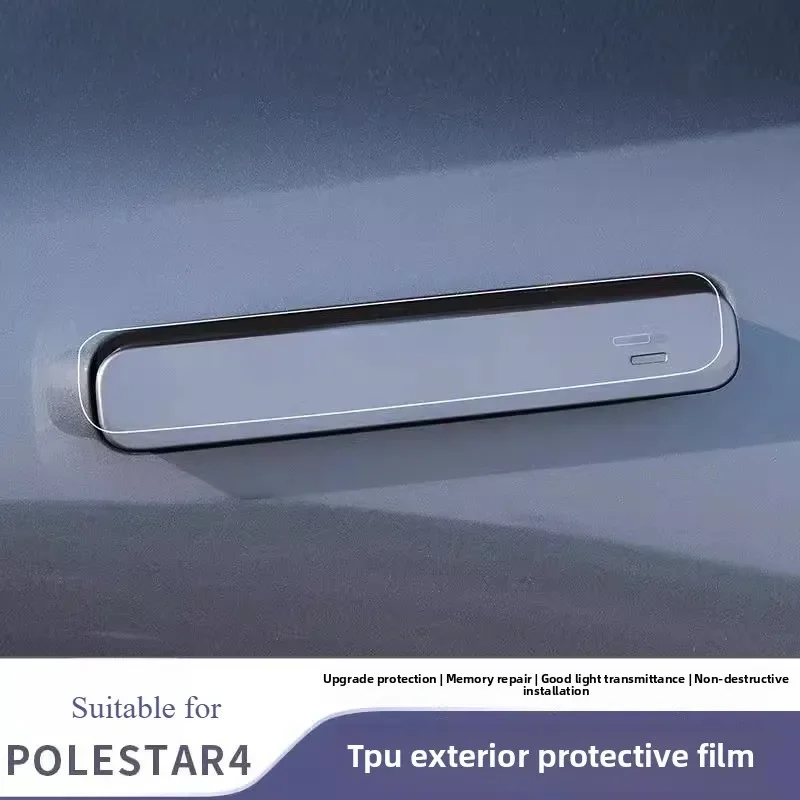 ل Polestar 4 طبقة رقيقة واقية من البولي يوريثان الجبهة الحاجز/شريط العتبة/مقبض الباب فيلم كهرباء مع شعار ملصقات التصميم الخارجي