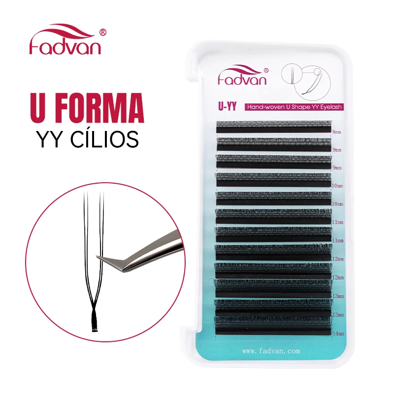 FADVAN U Forma YY Cílios C/D Curl Extensão de cílios à prova d'água Premium Macio Maquiagem Mink Faux Cílios