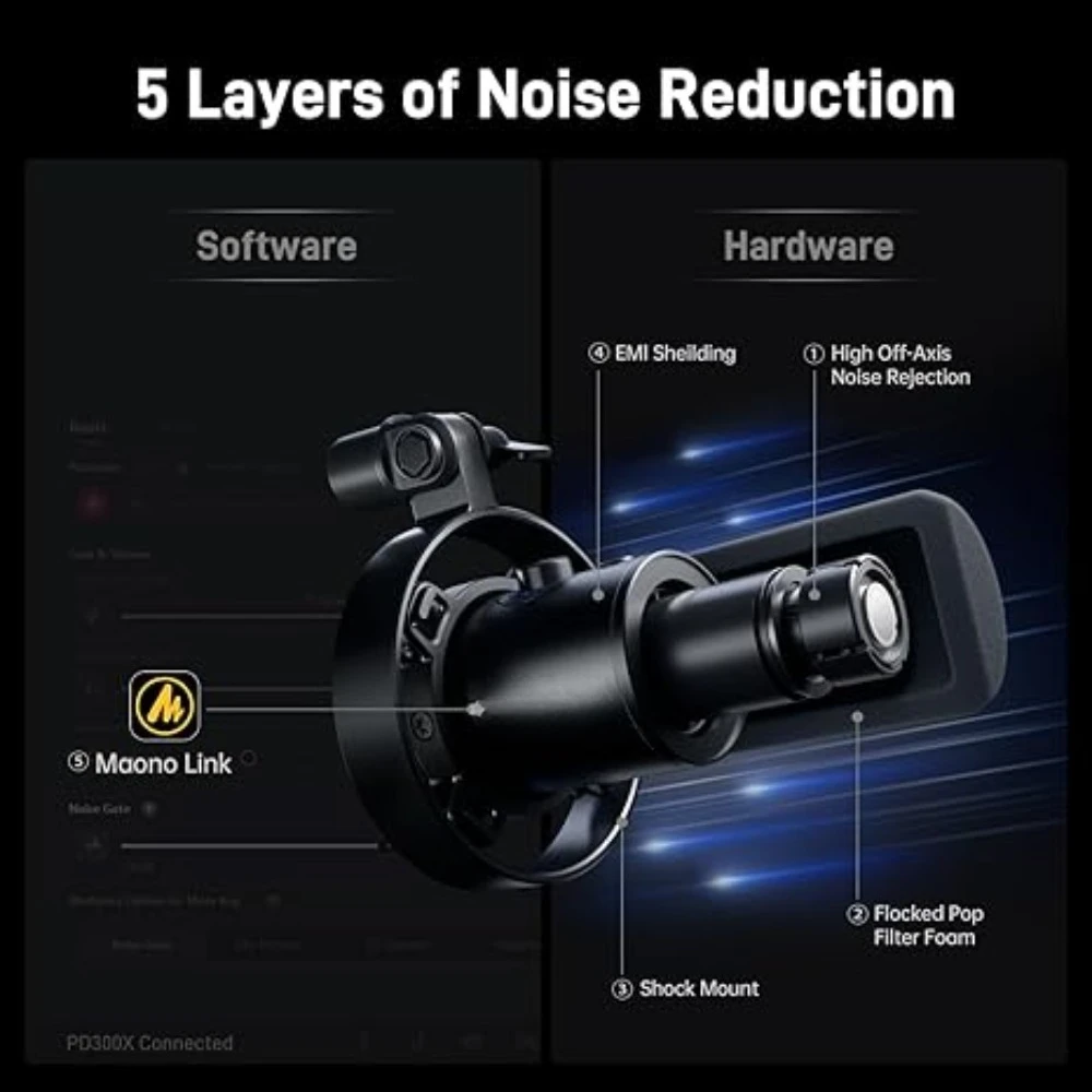 ميكروفون ديناميكي - ميكروفون تسجيل بودكاست USB XLR: للتسجيل الصوتي، وإنشاء المحتوى، والاستوديو المنزلي، والبر الصوتي - ترقية جديدة #4