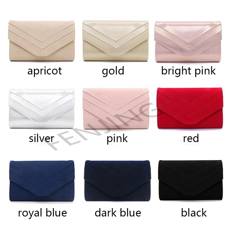 Velvet Women\'s Evening Bags Formal Party Clutches Wedding Purses Cocktail Prom Handbags Luxury Chain Shoulder Messenger Bags