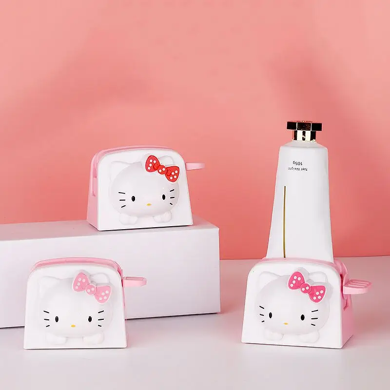 

Sanrio Cartoon Squeeze Toothpaste Facial Cleanser hello kitty Cat Cute Storage Rack Toothpaste Clip Manual Save Effort Portable