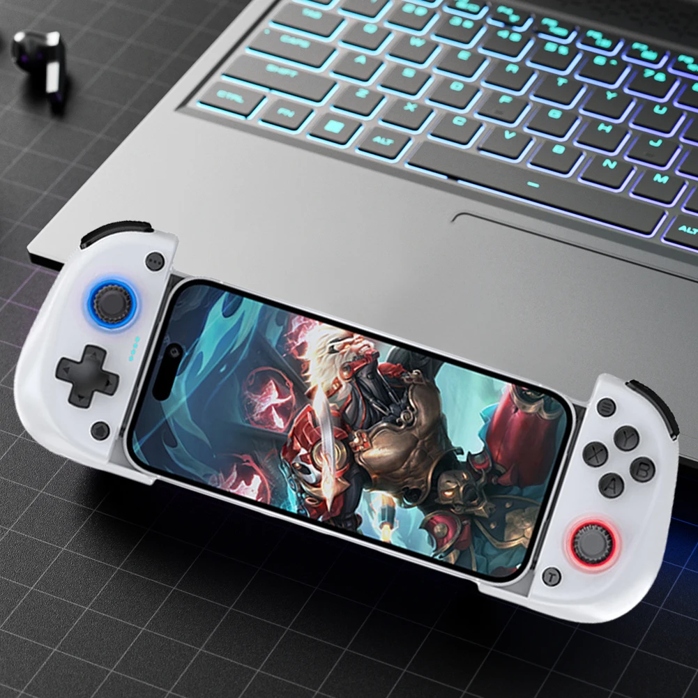 X5mini Mobile Game Controller with Cooling Fan Bluetooth-Compatible Wireless Telescopic Game Controller for Android/iOS/PC/Steam