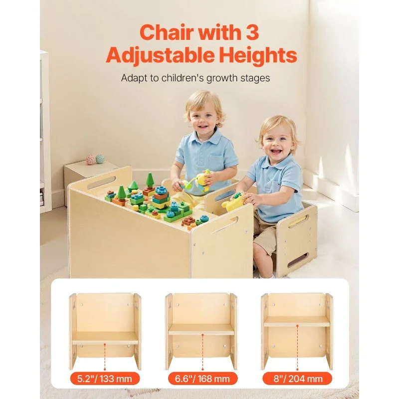 Conjunto de mesa e cadeira para desmame montessori, durável, resistente ao desgaste com bordas arredondadas, multifuncional, cadeira para crianças