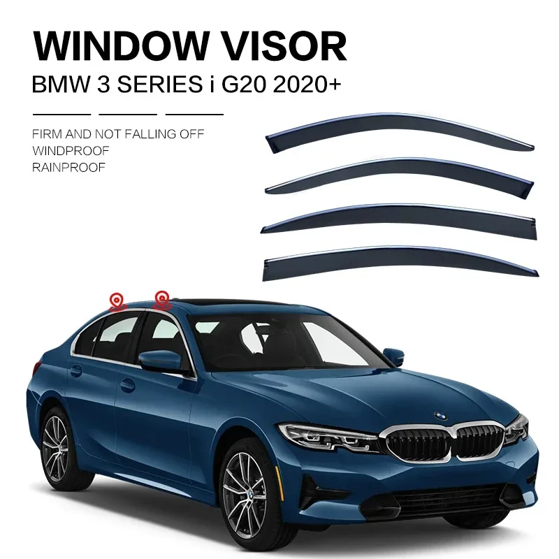 

For BMW 3 Series 2005-2010 E90 2011-2019 2020+ F30 G20 Sedan Air Deflectors Rain Smoke Window Visor Wind Vent Awnings Shelters