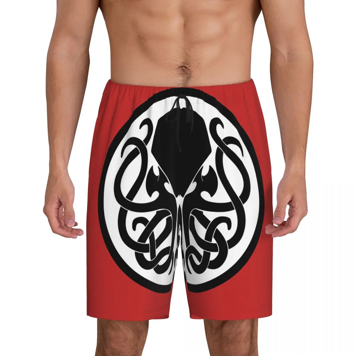 

Custom Cthulhu Monster Fantasy Ar Short Pajama Pants Men Sleepwear Sleep Lounge Bottom Shorts Sleeping Pants