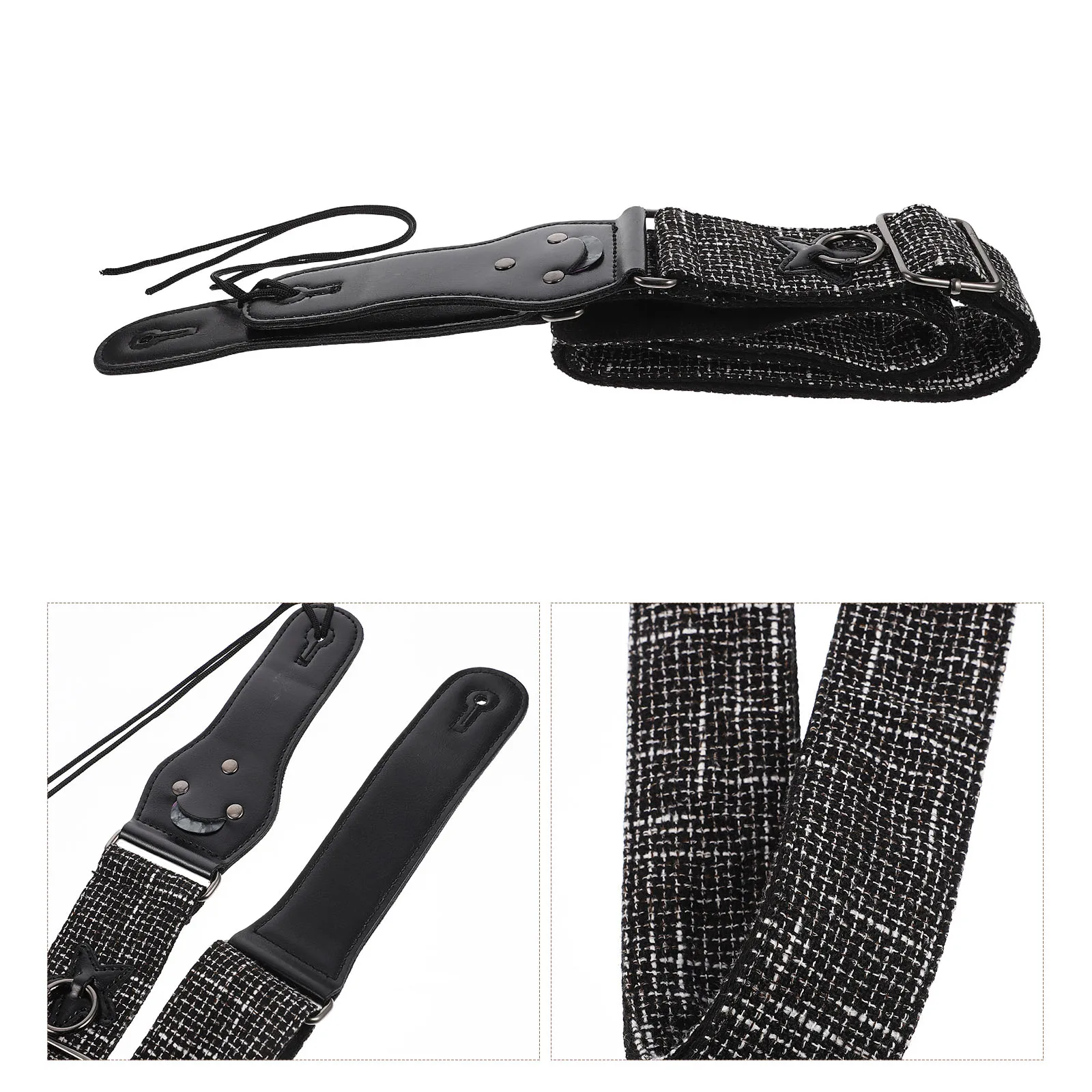 

1 set 1 Set Adjustable Guitar Strap For Acoustic Electric Bass Ukulele Wide Comfortable Shoulder Belt Delicate Pattern Printing