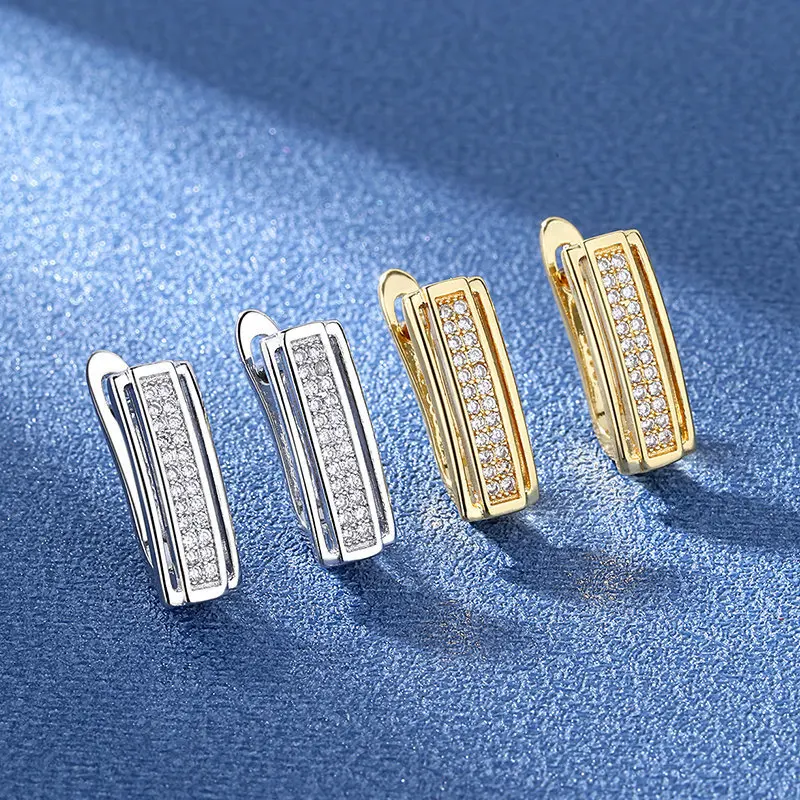 

925 Sterling Silver Earrings For Women Round Zircon Earrings Sparkling Party Wedding Jewelry Gift Accessories