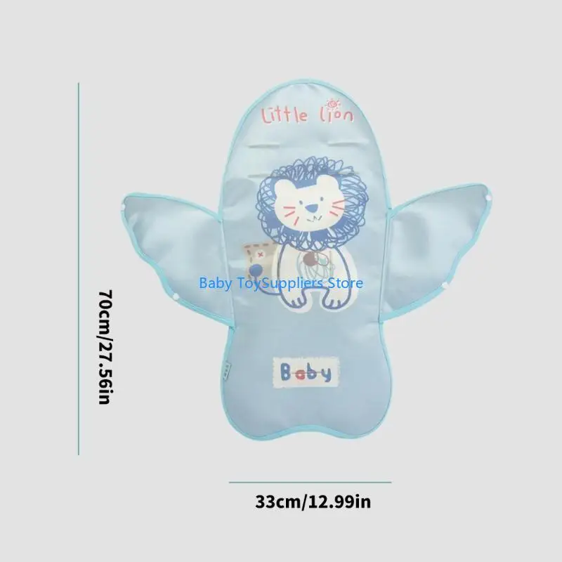 R1WF Cartoon Pattern Ice Silk Strollers PAD PAD يضمن ركوب الخيل المريحة للطفل مع أو بدون وسادة مسند الرأس