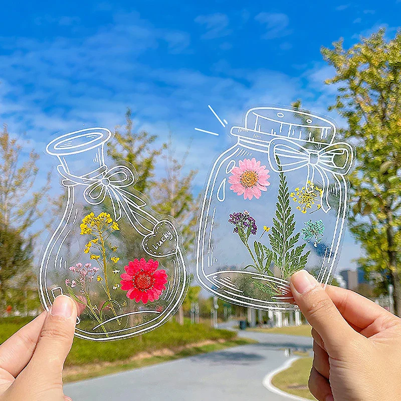 20 Piece Bookmarks Kids Creative DIY Transparent Bookmarks For Dried Flowers Plant Samples Bookmarks Personalized Glassware Drie