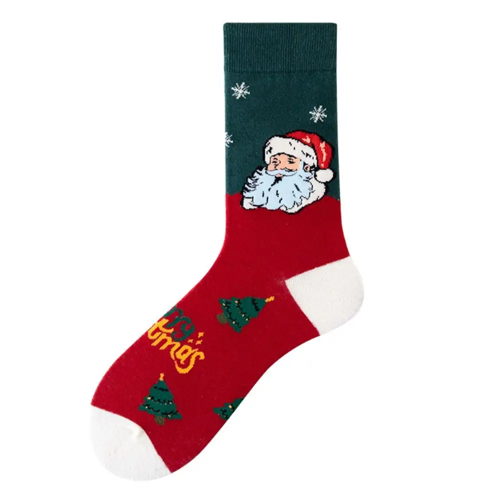 

Warm Lovely Japanese Soft Comfortable Breathable Female Socks Medium Tube Socks Cotton Christmas Socks