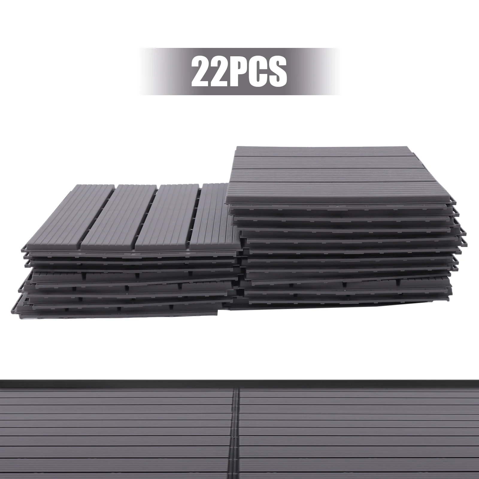 22PCs Hardwood Interlocking Patio Deck Tiles,Westminster Grey Wood Interlocking Flooring Tiles Wood Deck Interlocking