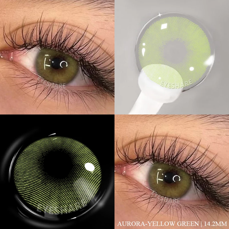 AMARA 1pair Colored Contact Lenses Natural Eye Lens Blue Eye Lenses Brown Lenses Gray Pupils Yearly Cosmetic Green Contacts