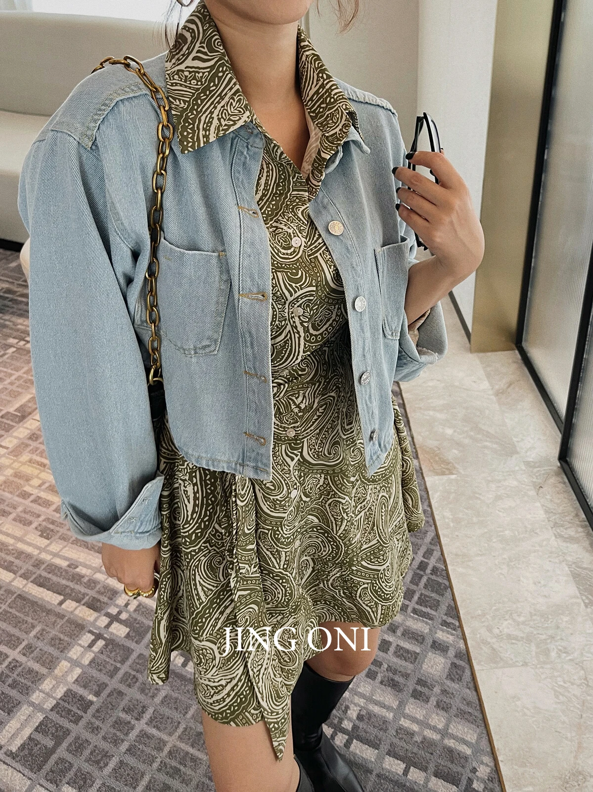 

Women Denim Jacket Jeans 2023 Clothing Top Coat Vintage Cropped Elegant Korean Stylish Y2K Bomber Autumn Short Trench Oversized