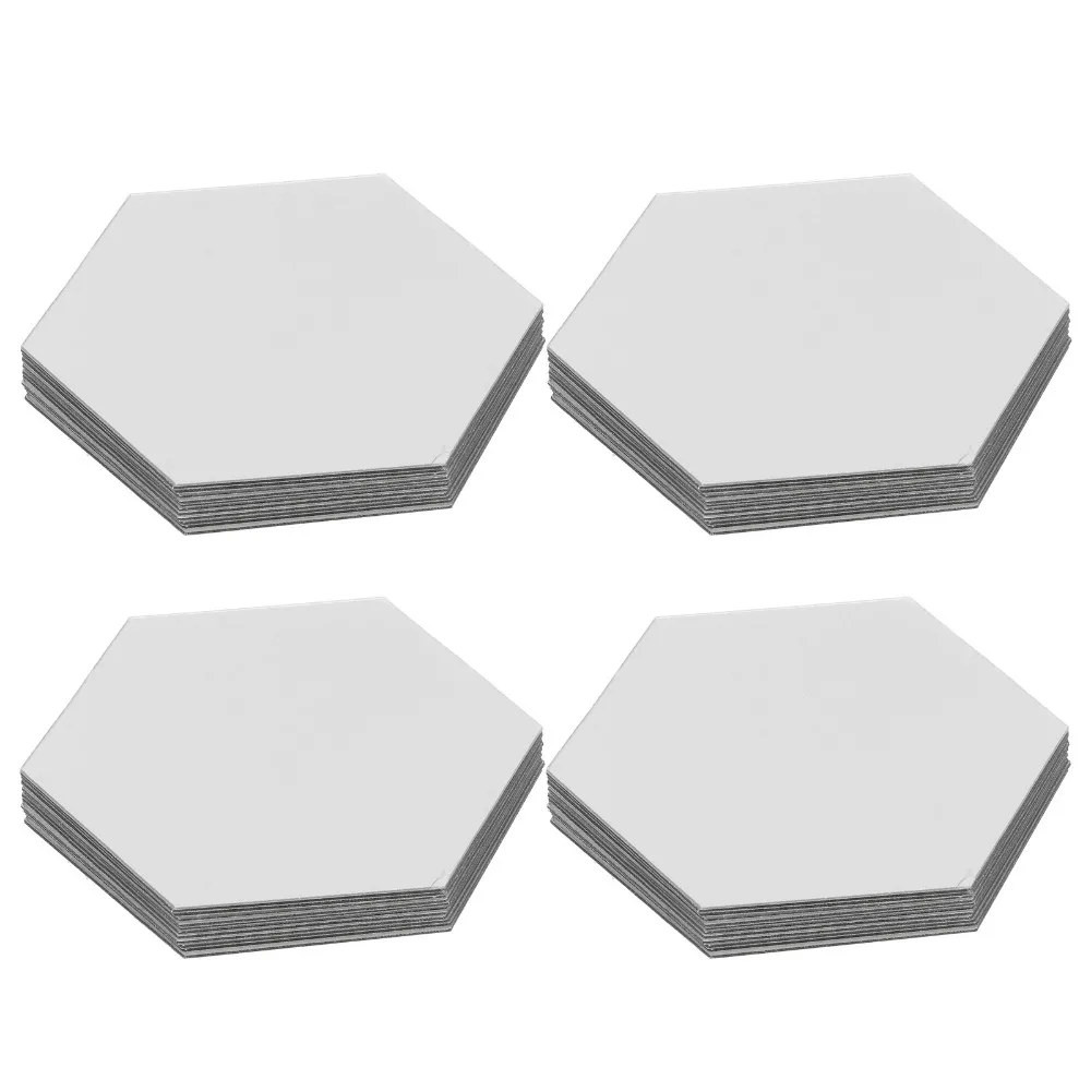 12 Pcs Acrylic Acrylic Mirror Sticker Self Adhesive 10cm Hexagon Wall Mirror Sticker Decorative Sheet Hexagonal Shape