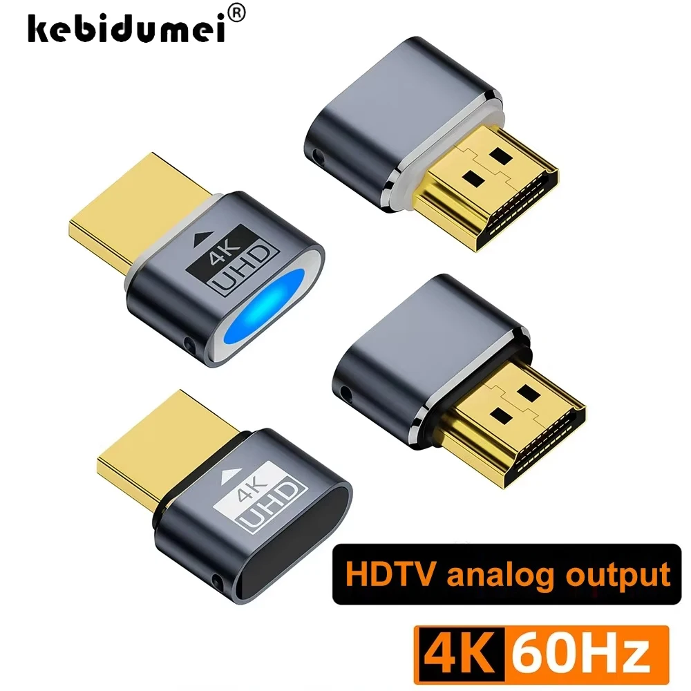 

4K@60Hz HDR Virtual Monitor EDID Display Emulator HDMI-Compatible Dummy Plug for Computer Host Graphics Card Mining Remote Work