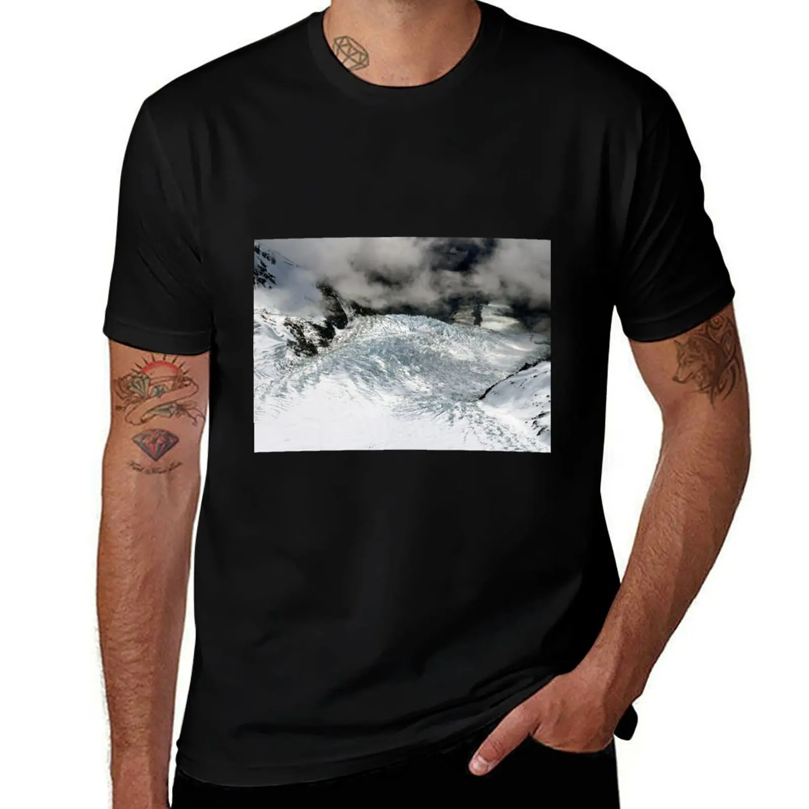 Fox Glacier from Above T-Shirt Trendy Pattern for Men T-Shirt
