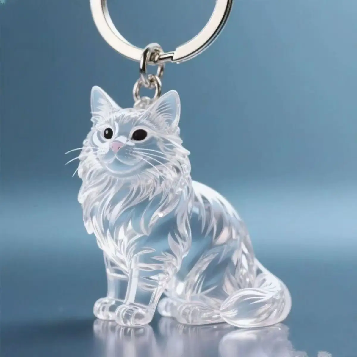 Teddy Poodle Dog Cat Hair Keychain Fur Container To Fill with Key Ring Capsule Pendant Storage Bag Pet Put in Keepsake Key Chain