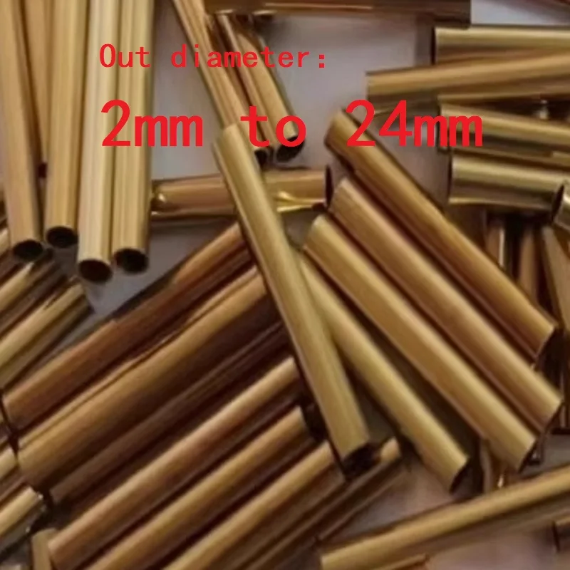 Brass Tubes Round Alloy Brass Pipes Straight OD 2 3 4 5 6 7 8 9 10 11 12 13 14 15 16 17 18 20 21 22 23 24 25mm