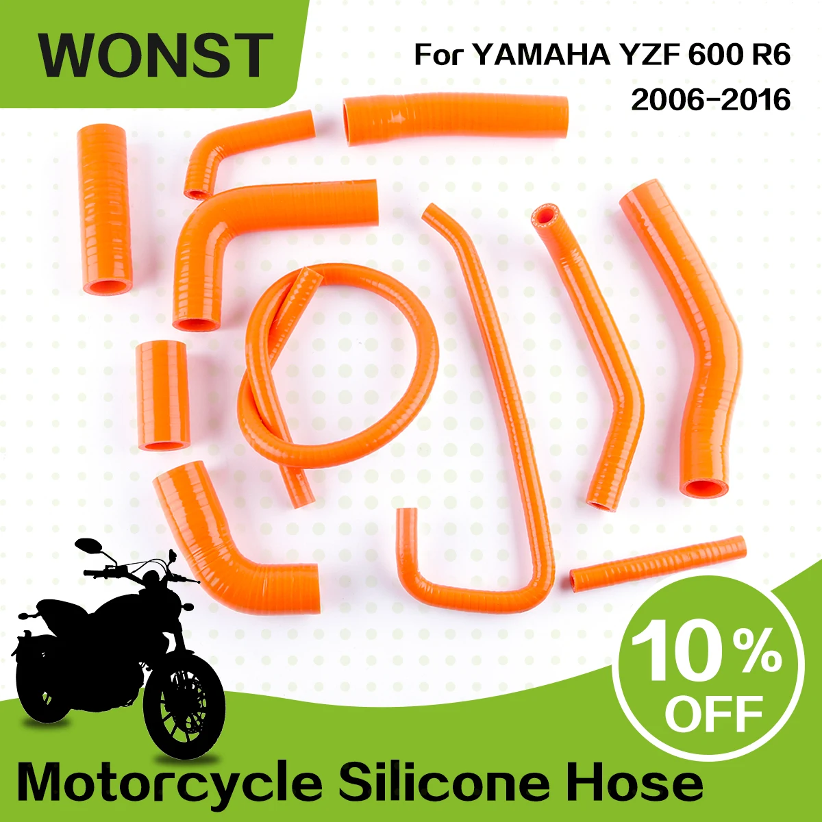 

For 2006-2016 YAMAHA YZF600R6 YZF 600 R6 Silicone Radiator Coolant Hose Pipe