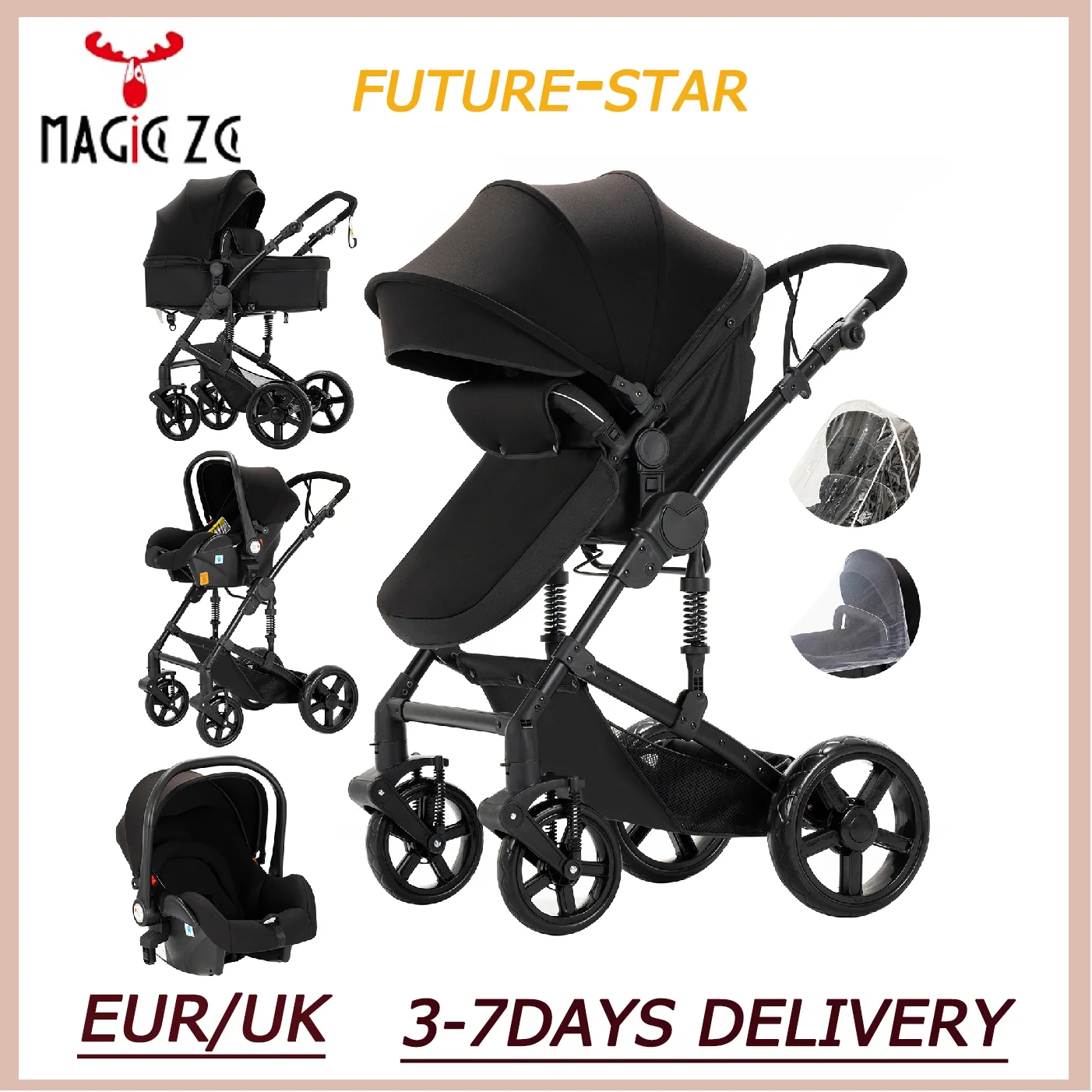 Baby carts lightweight stroller Baby stroller  3 in 1 stroller baby carriage baby items travel pram High landscape baby stroller