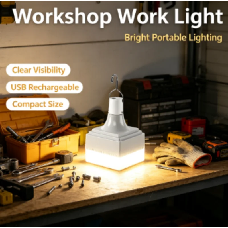 Night Light Emergency Light LED USB Rechargeable Bulb Portable Lantern for Reading Work Lighting Indoor Outdoor Camping