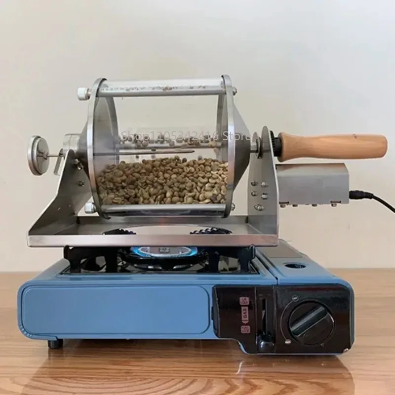 Coffee Bean Roaster Home Coffee Roasting Machine Stainless Steel with Quartz Glass Visual Window 110-220V