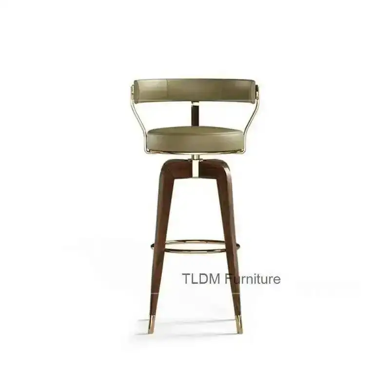 

Luxury Modern American Steel Bar Chair Stainless Creative Chair for Kitchen Reception Bar Stool Solid Wood High Stools