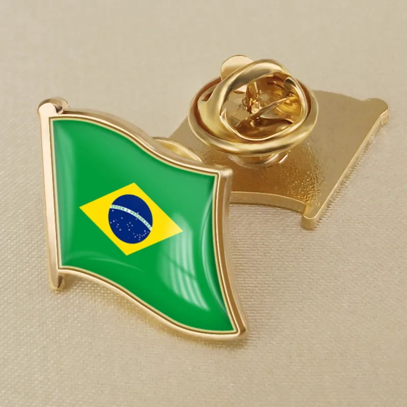 Brazil Flag Brooch Enamel Pin BR National Flag Lapel Backpack Bag Badge Jewelry Decoration Pin da bandeira do Brasil