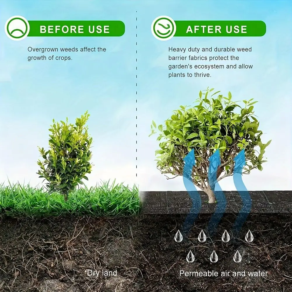 New Reusable Weed Control Fabric Water-permeabl with Holes Lawn Protection Cover Tree Mat